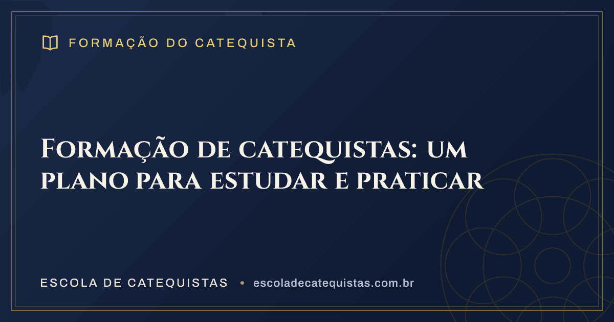 Capa azul e dourada sobre a formação de catequistas.